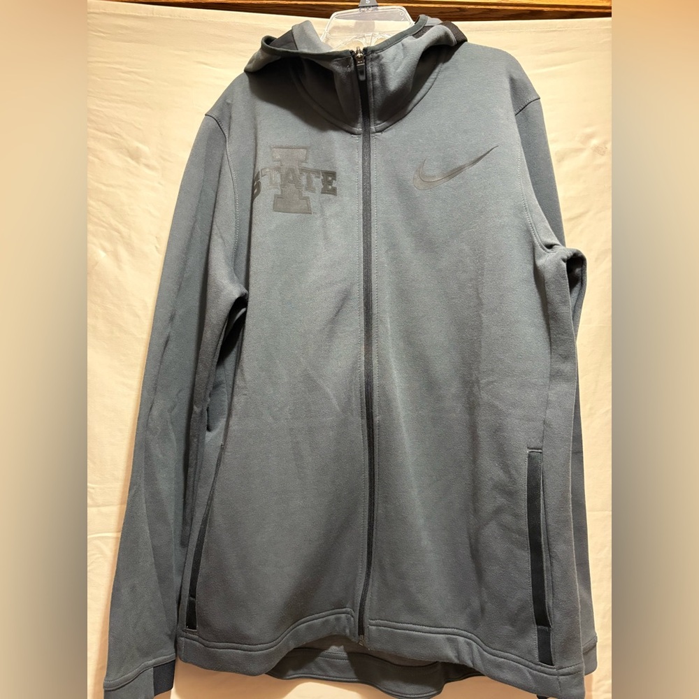 Nike Iowa State Gray Lightweight Full-Zip Hooded Dri-fit Hoodie Size L